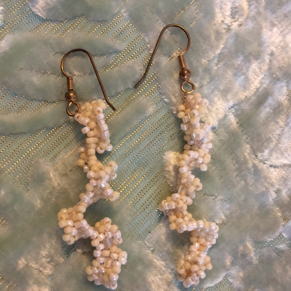 Anthropologie cream colored he did woven earrings